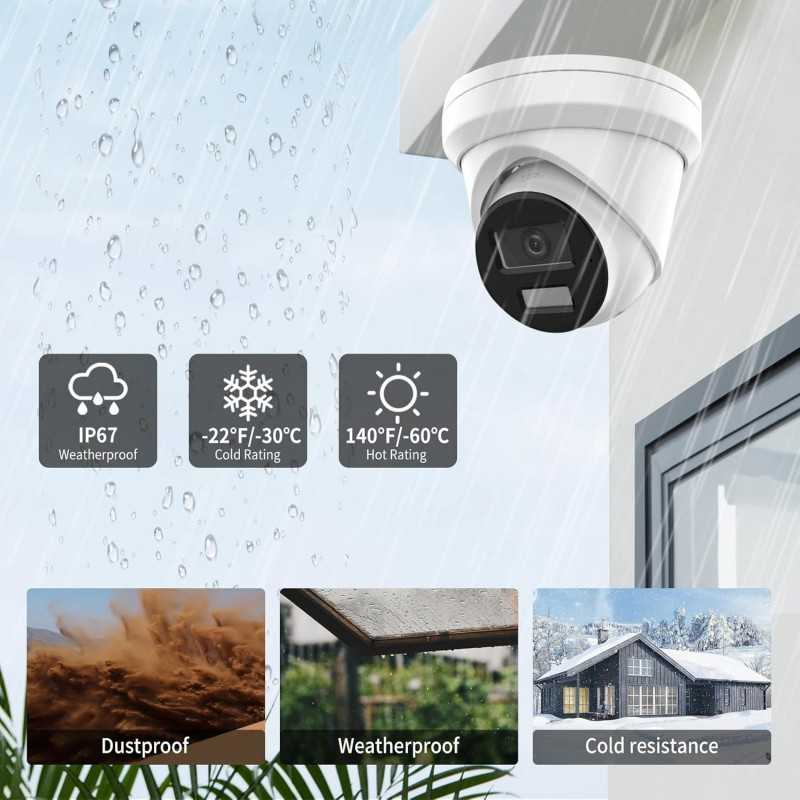 Caméra IP Bullet Hikvision DS-2CD2083G2-I, objectif 2,8 mm, 8 MP, AcuSense, détection de présence/véhicule, PoE, H.265+,