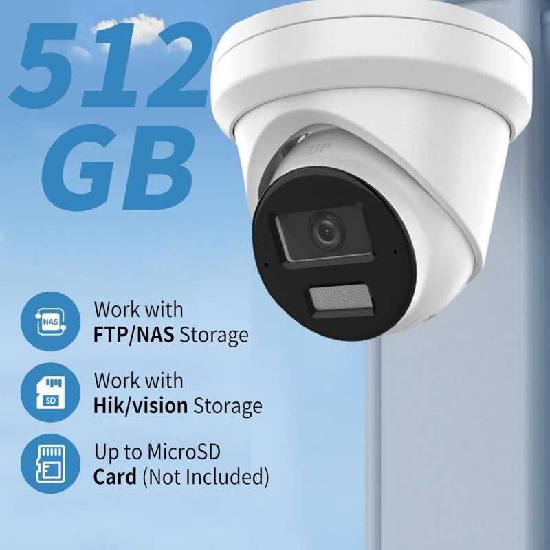 Caméra IP Bullet Hikvision DS-2CD2083G2-I, objectif 2,8 mm, 8 MP, AcuSense, détection de présence/véhicule, PoE, H.265+,
