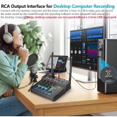 USB Mixing Console Mic BT Stereo Recording 6 Channel Professional Audio Mixer Sound Board Console with Power Amp for Karaoke