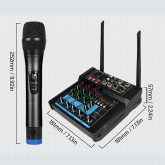 USB Mixing Console Mic BT Stereo Recording 6 Channel Professional Audio Mixer Sound Board Console with Power Amp for Karaoke