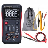 YUYUQ ZOYI ZT-X True-RMS Bouton multimètre numérique 9999 comptes Tension Courant Ohm Multimètre automatique avec manuel anglais