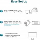 MERCUSYS AC650 Adaptateur USB Double Bande sans Fil à Gain élevé avec antenne 5dBi pour PC/Ordinateur de Bureau/Ordinateur