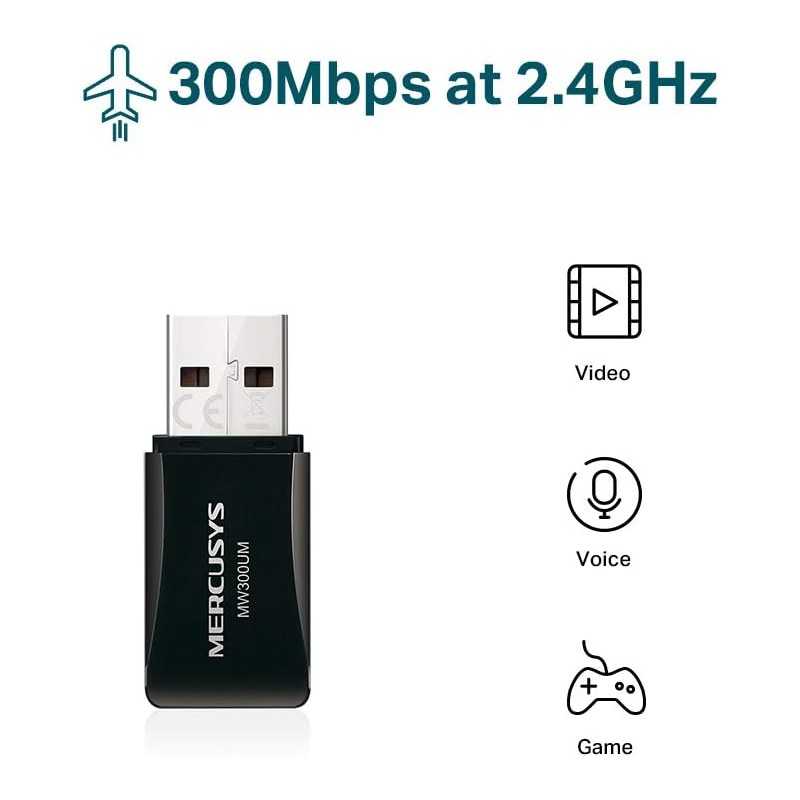 MERCUSYS AC650 Adaptateur USB Double Bande sans Fil à Gain élevé avec antenne 5dBi pour PC/Ordinateur de Bureau/Ordinateur