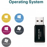 MERCUSYS AC650 Adaptateur USB Double Bande sans Fil à Gain élevé avec antenne 5dBi pour PC/Ordinateur de Bureau/Ordinateur