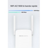 MERCUSYS ME30 TP-Link Répéteur WiFi, Amplificateur Bi-bande WiFi AC1200 Mbps, Extender WiFi, antennes à gain élevé réglables,