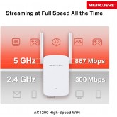 MERCUSYS ME30 TP-Link Répéteur WiFi, Amplificateur Bi-bande WiFi AC1200 Mbps, Extender WiFi, antennes à gain élevé réglables,