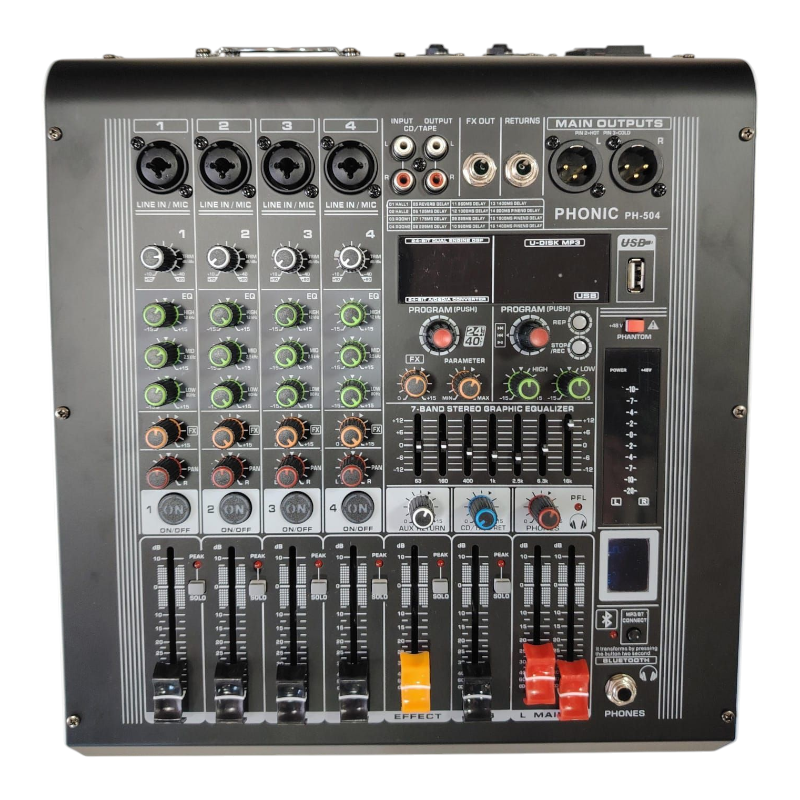 Tous Type et modèles de Table Mixage Amplifier Phonic PH504 ➤