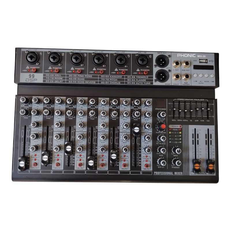 Console de Mixage PHONIC MIX-26 - 6 Canaux Console de Mixage PHONIC MIX-26 - 6 Canaux