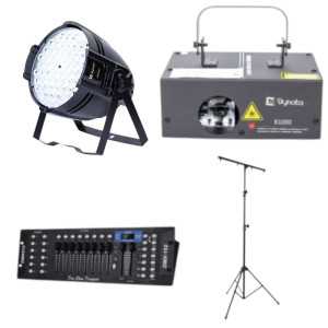 Pack Lumière Scénique Pro Dynata - 4 PAR LED + 1 Laser +