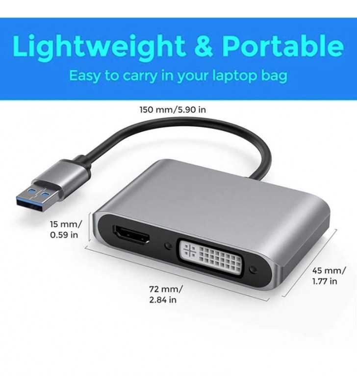Adaptateur USB 3.0 TO HDMI AND double disque DVI-I