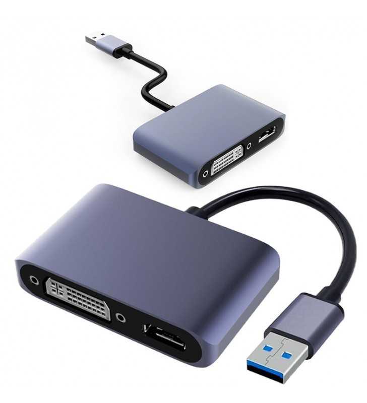 Adaptateur USB 3.0 TO HDMI AND double disque DVI-I
