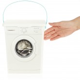 COM-FOUR® Réservoir de détergent avec couvercle, plastique (PP recyclé) Dimensions : env. 23x19x16,5cm, avec motif machine à