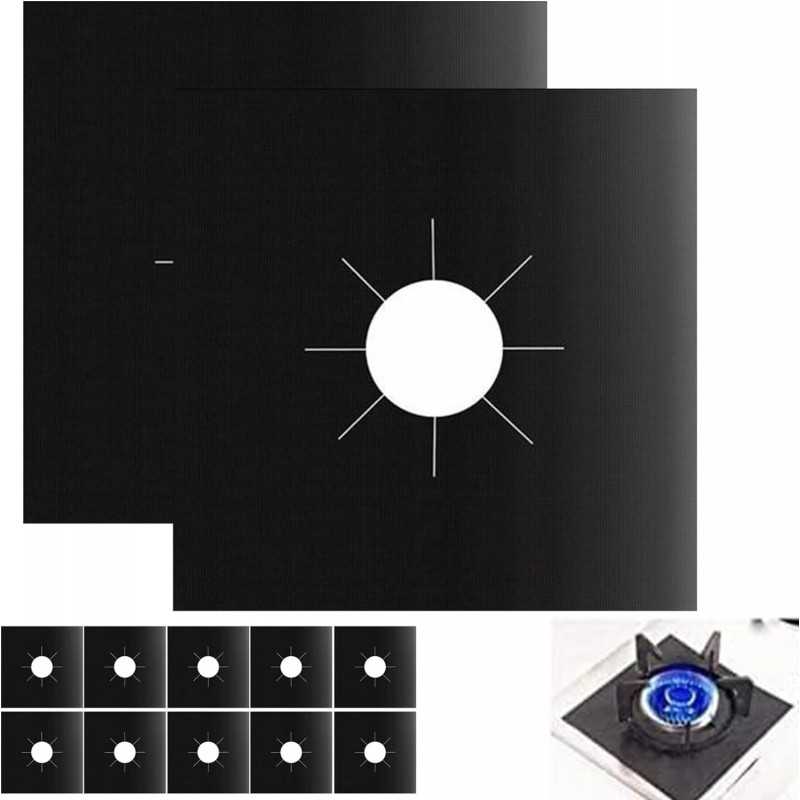 12Pcs Protecteur de cuisinière à gaz,10.6" Couvre-brûleurs réutilisables pour cuisinière à gaz Couvre-plaques antiadhésives