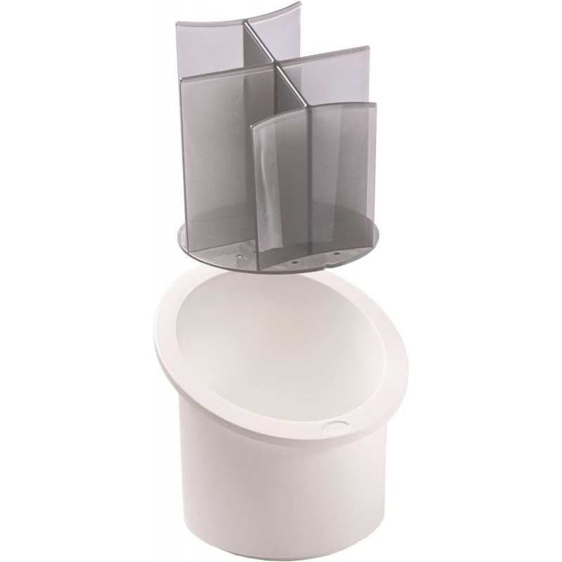 Snips, Égouttoir à Couverts avec séparateurs, Organisateur d'évier de Cuisine Blanc et Gris, Boite Rangement Porte-Utensiles 17