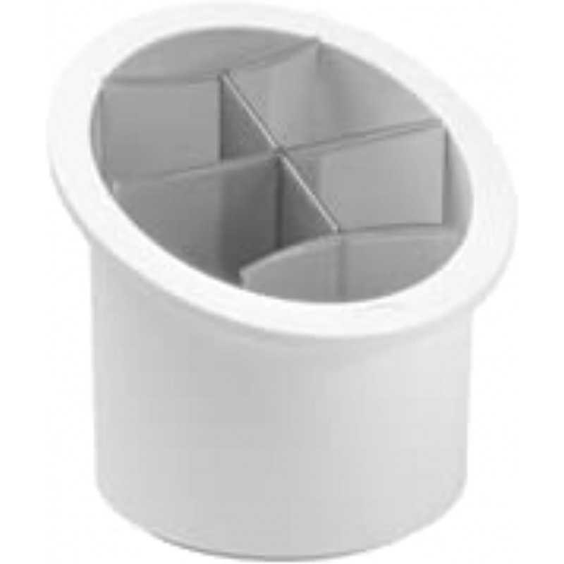 Snips, Égouttoir à Couverts avec séparateurs, Organisateur d'évier de Cuisine Blanc et Gris, Boite Rangement Porte-Utensiles 17