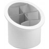 Snips, Égouttoir à Couverts avec séparateurs, Organisateur d'évier de Cuisine Blanc et Gris, Boite Rangement Porte-Utensiles 17