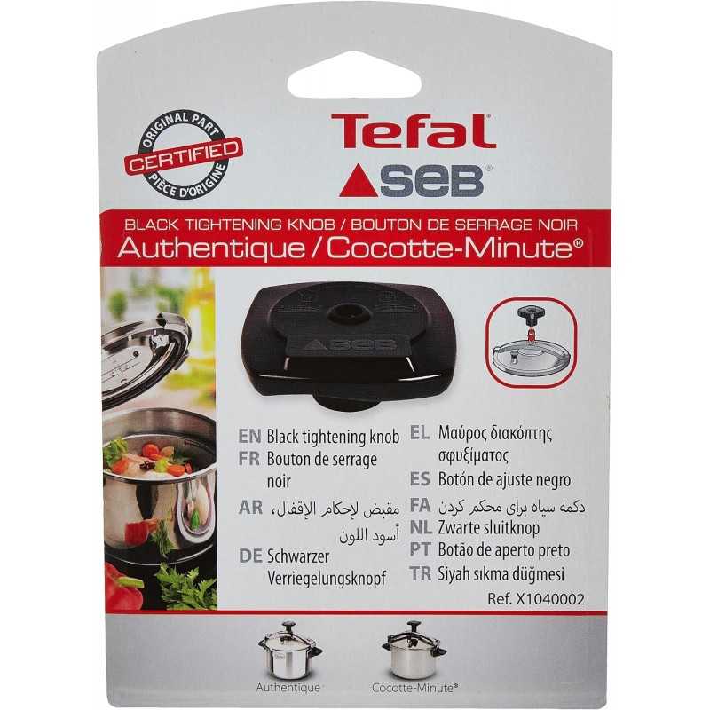 Seb Bouton de serrage cocotte-minute, Compatible avec les autocuiseurs Authentique inox induction, Accessoire officiel, Noir