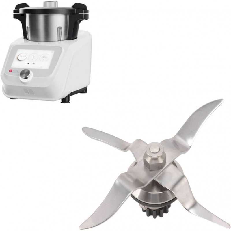 Lame de Mixeur pour Monsieur Cuisine Connect 1.0, 4 Ailettes 12 Dents en Acier Inoxydable, Pièce de Rechange, Ensemble de Lame