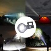 LED Rechargeable Spotlight High Lumens Super Bright Flashlight with 4 Modes IPX5 Waterproof Large Searchlight with Tripod