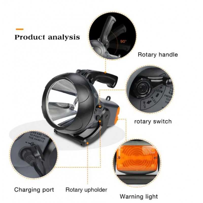 Lampe de poche LED haute puissance, torche portable, longue portée, budgétaire aste, lampe de bain d'urgence, lanterne de