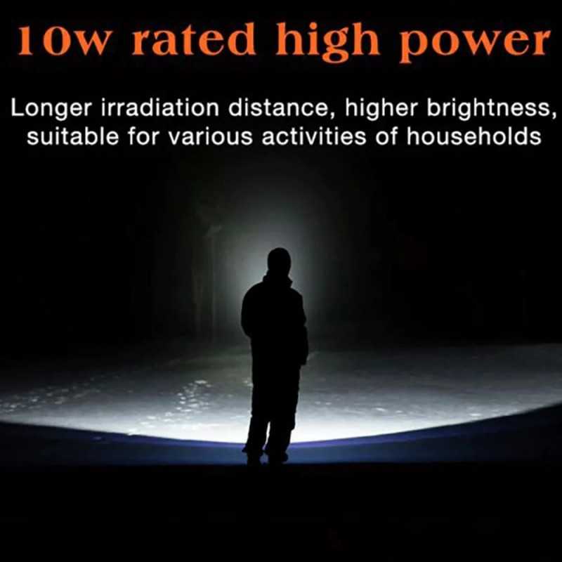 Lampe de poche LED haute puissance, torche portable, longue portée, budgétaire aste, lampe de bain d'urgence, lanterne de