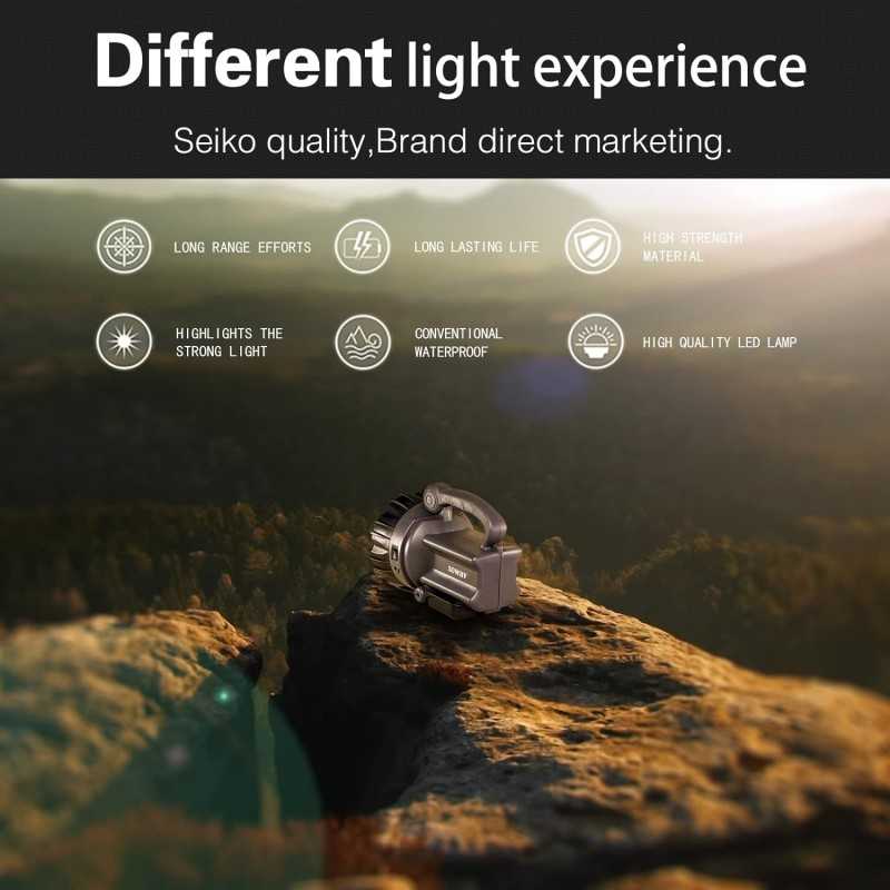 sowav Projecteur rechargeable super lumineux à haute luminosité, projecteur LED avec poignée, étanche IPX4 pour la sécurité de sowav Projecteur rechargeable super lumineux à haute luminosité, projecteur LED avec poignée, étanche IPX4 pour la sécurité de