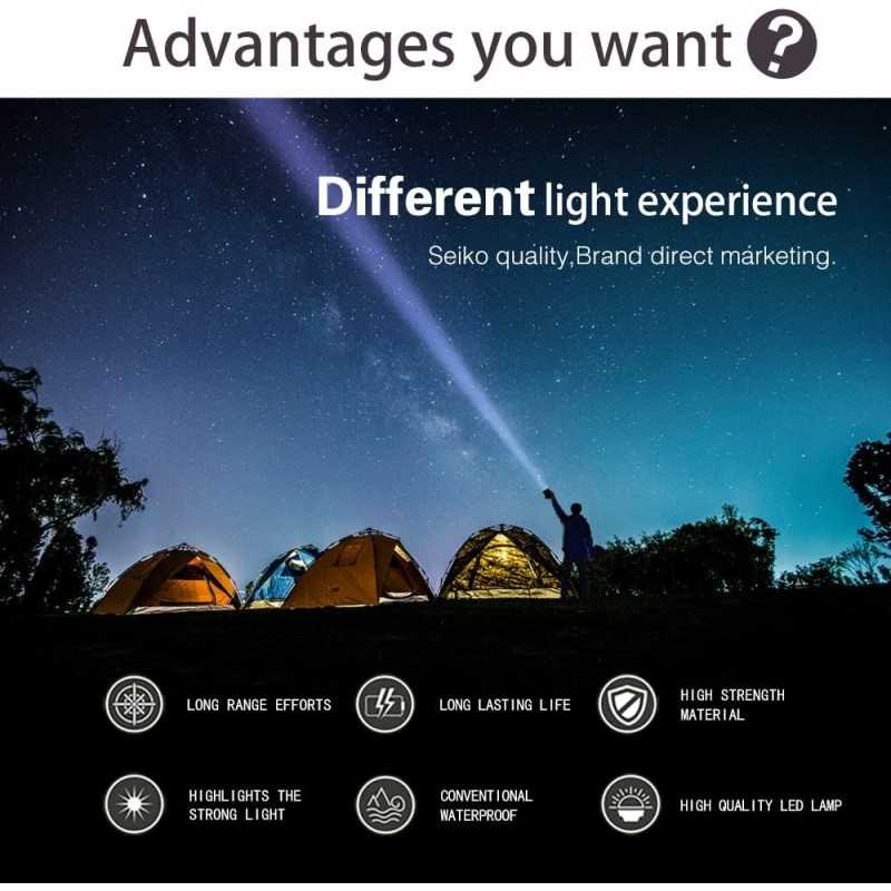 sowav Projecteur rechargeable super lumineux à haute luminosité, projecteur LED avec poignée, étanche IPX4 pour la sécurité de