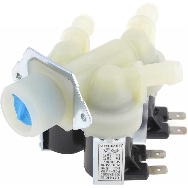 GORKEM Machine à Laver Lave-Linge Electrovanne à Trois Tubes Beige AC 220-240V 50/60Hz GORKEM Machine à Laver Lave-Linge Electrovanne à Trois Tubes Beige AC 220-240V 50/60Hz