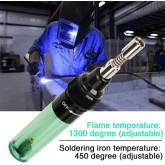 Fer à souder stylo à gaz 1300°C Outil de soudure sans fil stylo de torche fer de gaz de butane rechargeable torche de soufflage