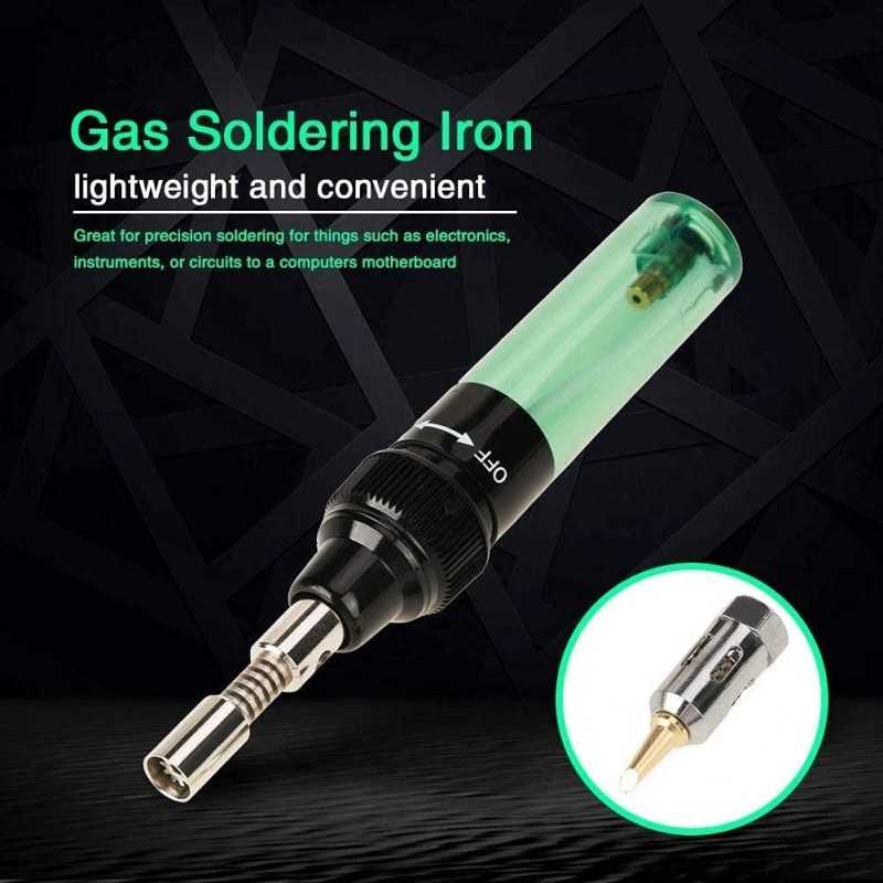 Fer à souder stylo à gaz 1300°C Outil de soudure sans fil stylo de torche fer de gaz de butane rechargeable torche de soufflage
