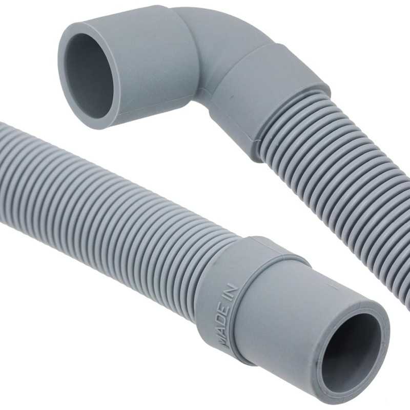 SPARES2GO Tuyau de vidange universel avec extrémité à angle droit pour lave-vaisselle (2,5 m, 19 mm/21 mm)