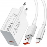 120W Chargeur Rapide avec Câble USB C 1m pour Redmi Note 13 Pro+ ACOCOBUY Chargeur Turbo pour XiaoMi 14T/13T/13/12T/12X/11T