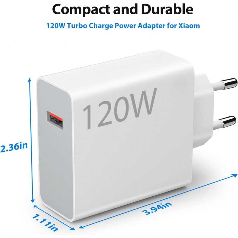120W Chargeur Rapide avec Câble USB C 1m pour Redmi Note 13 Pro+ ACOCOBUY Chargeur Turbo pour XiaoMi 14T/13T/13/12T/12X/11T