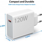 120W Chargeur Rapide avec Câble USB C 1m pour Redmi Note 13 Pro+ ACOCOBUY Chargeur Turbo pour XiaoMi 14T/13T/13/12T/12X/11T