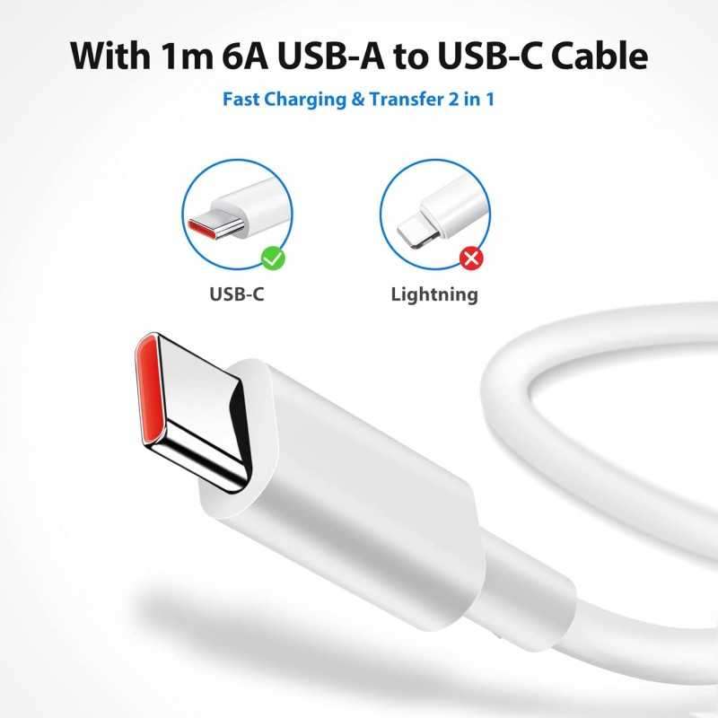 120W Chargeur Rapide avec Câble USB C 1m pour Redmi Note 13 Pro+ ACOCOBUY Chargeur Turbo pour XiaoMi 14T/13T/13/12T/12X/11T