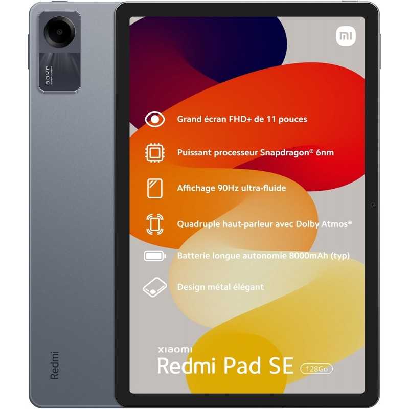 Xiaomi Tablette Pad SE 8 256GB + Etui Feutrine, Chargeur Rapide Inclus, écran 11", Batterie 8000 mAh, Caméra arrière de 8MP,