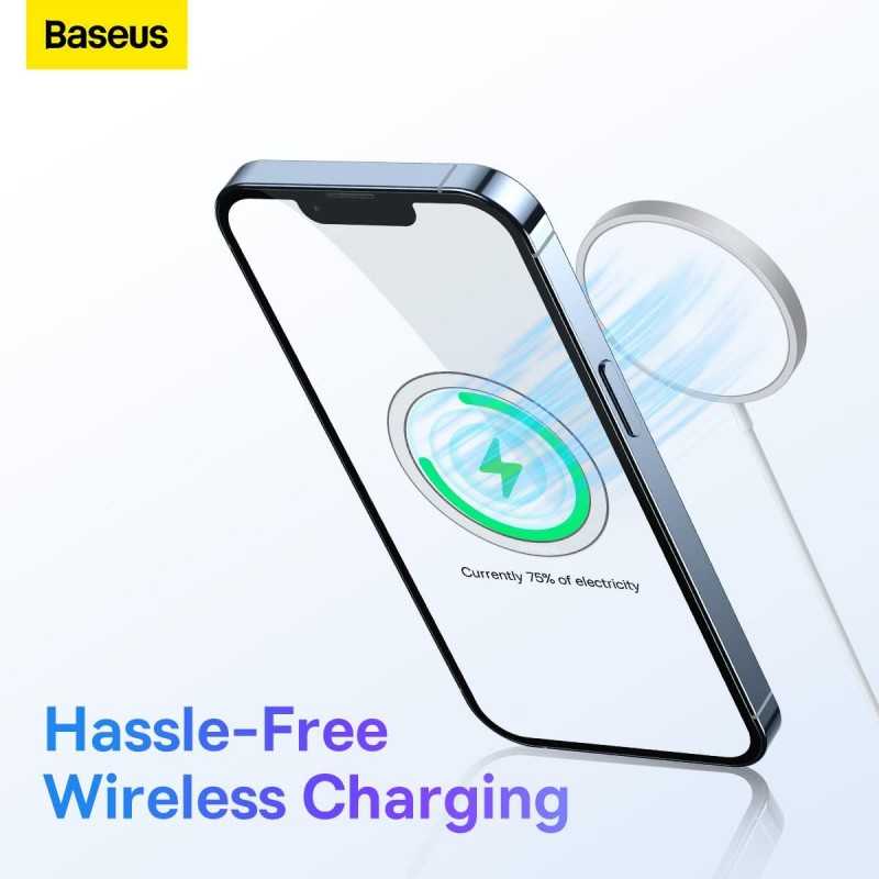 Baseus Halo Series PCCH000012 Lot de 2 anneaux magnétiques en métal Argenté