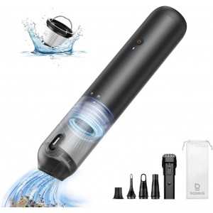 Baseus Aspirateur Voiture Puissant 12000pa Aspirateur à Main sans Fil avec Charge USB-C, Mini Broyeur Poussière pour Voiture,