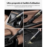 Baseus Aspirateur Voiture Puissant 12000pa Aspirateur à Main sans Fil avec Charge USB-C, Mini Broyeur Poussière pour Voiture,