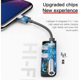 Baseus Audio L52 Lightning Adapter to Mini Jack 3,5 mm et 2 x Lightning (Noir)