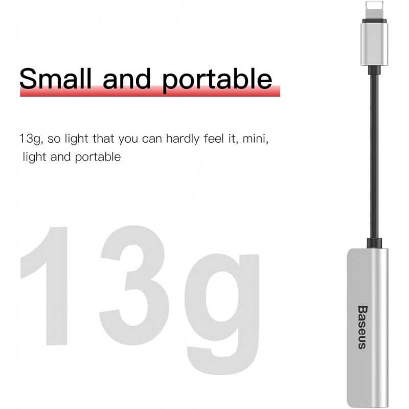 Baseus Audio L52 Lightning Adapter to Mini Jack 3,5 mm et 2 x Lightning (Noir)
