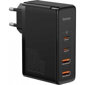 Baseus Travel Charger GaN2 Pro Quick Wall Charger C+C+U+U, PD 3.0, QC 4.0+, 100W EU Black (CCGAN2P-L01)