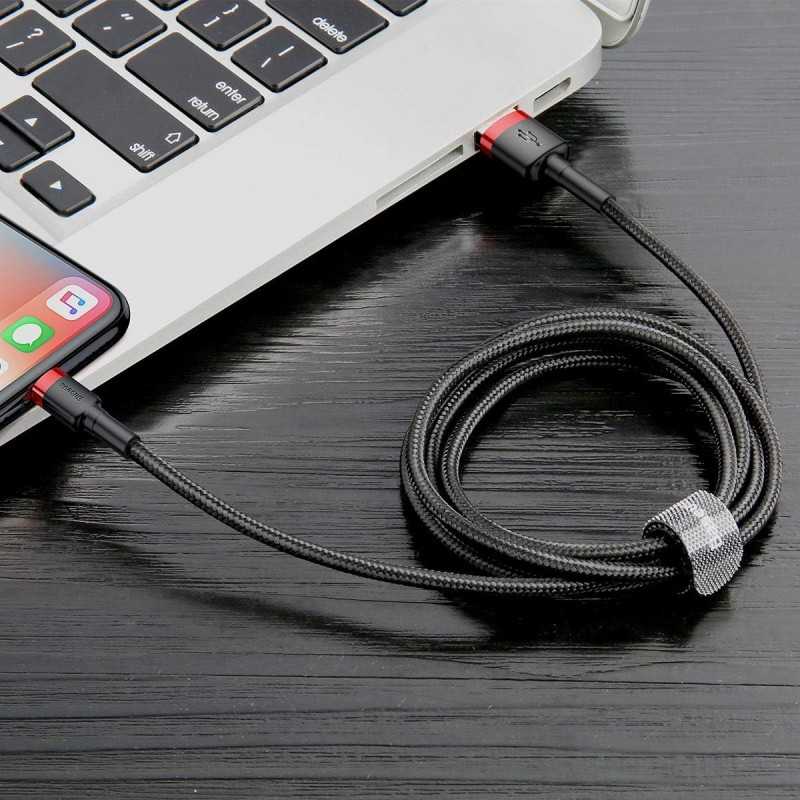 Baseus Cafule Cable - USB to Lightning Cable, 2.4 A, 1 m (Red/Black)