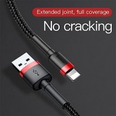 Baseus Cafule Cable - USB to Lightning Cable, 2.4 A, 1 m (Red/Black)