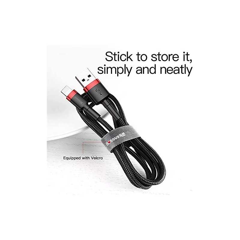 Baseus Cafule Cable - USB to Lightning Cable, 2.4 A, 1 m (Red/Black)