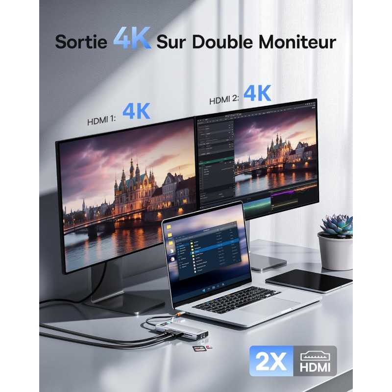 Hub USB C Baseus 9-in-1 avec 4K HDMI et Power Delivery
