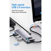 Baseus Hub USB C 7-Port avec 4K 60Hz HDMI, PD 100W, 3 USB-A 3.0 5Gbps, Lecteur Carte SD/TF, USB C Stations d'accueil pour