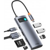 Baseus Hub USB C 7-Port avec 4K 60Hz HDMI, PD 100W, 3 USB-A 3.0 5Gbps, Lecteur Carte SD/TF, USB C Stations d'accueil pour