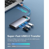 Baseus Hub USB C 7-Port avec 4K 60Hz HDMI, PD 100W, 3 USB-A 3.0 5Gbps, Lecteur Carte SD/TF, USB C Stations d'accueil pour