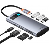 Baseus Hub USB C 7-Port avec 4K 60Hz HDMI, PD 100W, 3 USB-A 3.0 5Gbps, Lecteur Carte SD/TF, USB C Stations d'accueil pour